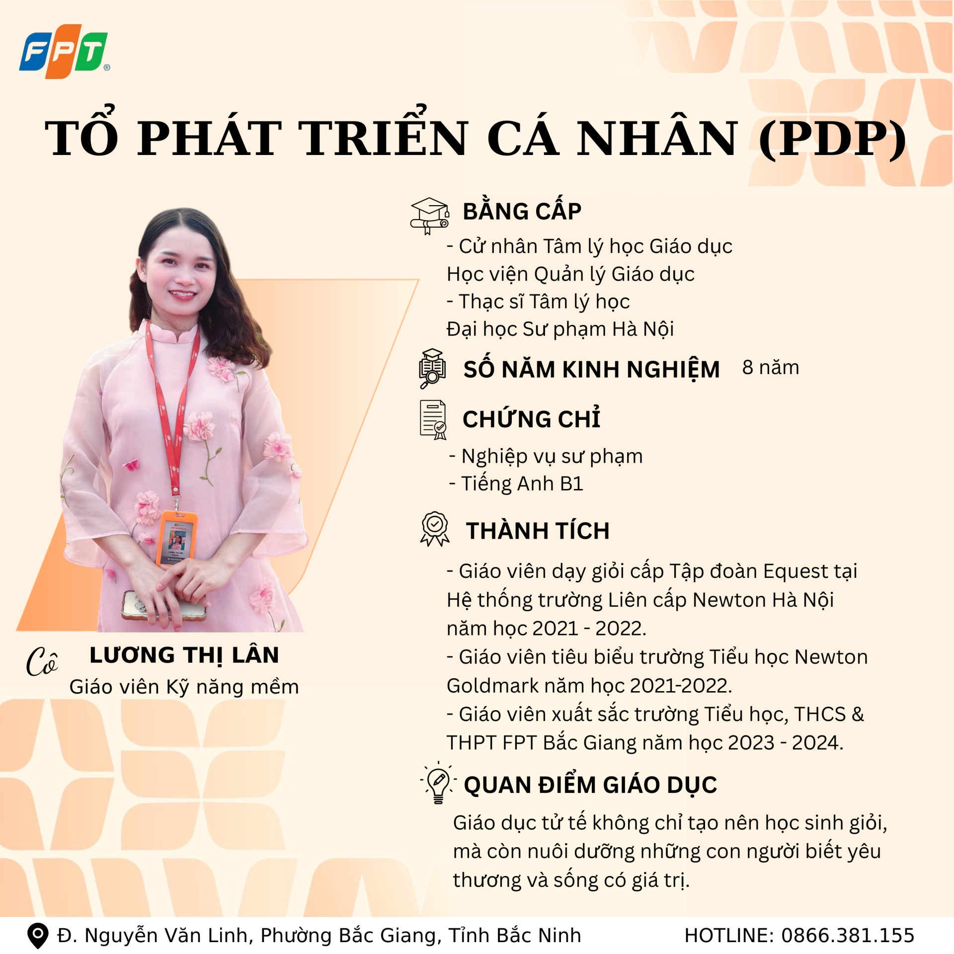 PHÁT TRIỂN BẢN LĨNH – NUÔI DƯỠNG NHÂN CÁCH CÙNG ĐỘI NGŨ GIÁO VIÊN PDP FPT SCHOOL BẮC GIANG