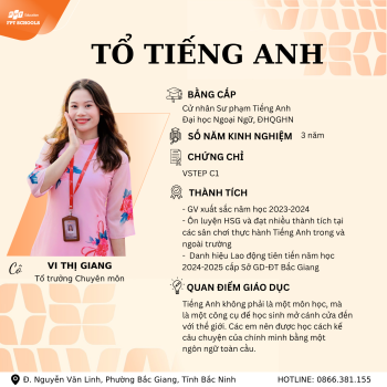TRAU DỒI NGÔN NGỮ – KIẾN TẠO CÔNG DÂN TOÀN CẦU CÙNG ĐỘI NGŨ GIÁO VIÊN TIẾNG ANH FPT SCHOOL BẮC GIANG
