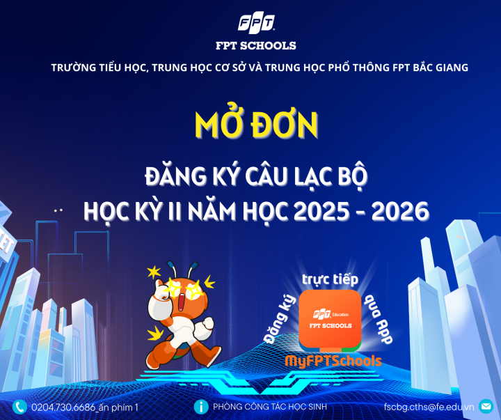 THÔNG BÁO MỞ ĐĂNG KÝ CÁC CÂU LẠC BỘ TỰ NGUYỆN HỌC KỲ II NĂM HỌC 2025 - 2026