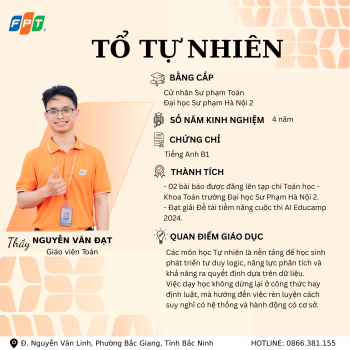 THẮP SÁNG TƯ DUY – KHƠI MỞ TRI THỨC CÙNG ĐỘI NGŨ GIÁO VIÊN TỔ TỰ NHIÊN FPT SCHOOL BẮC GIANG