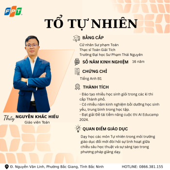 THẮP SÁNG TƯ DUY – KHƠI MỞ TRI THỨC CÙNG ĐỘI NGŨ GIÁO VIÊN TỔ TỰ NHIÊN FPT SCHOOL BẮC GIANG